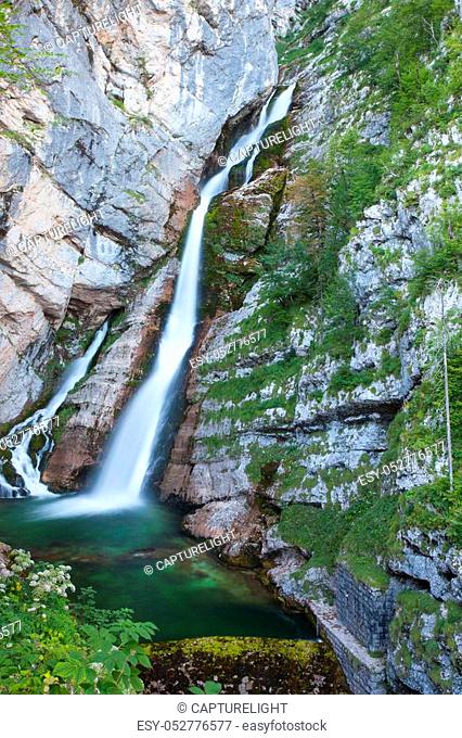 Waterfall on Savica river, Lake Bohinj, Slovenia