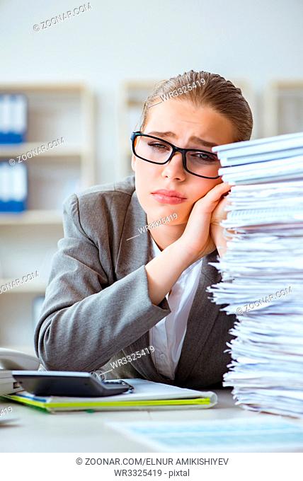 Female businesswoman boss accountant working in the office