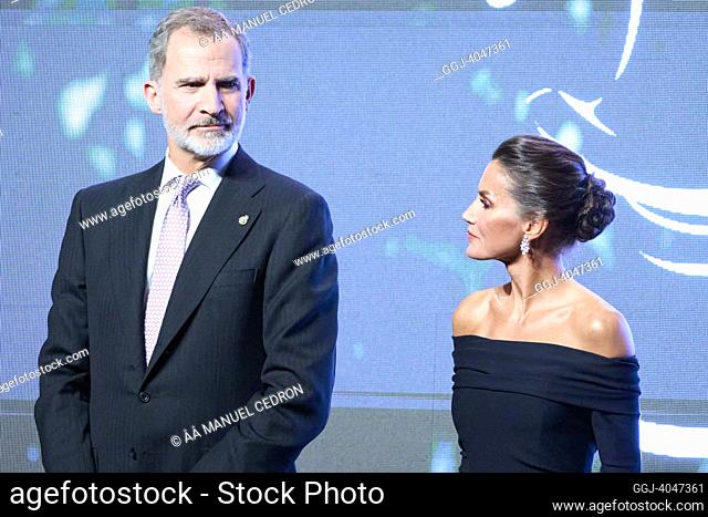 King Felipe VI of Spain, Queen Letizia of Spain attends 35th edition of the 'Macael Awards' at Multifunctional Building on November 11, 2022 in Macael, Spain