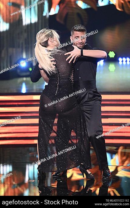 The Argentine showgirl Wanda Nara is a guest as a 'dancer for a night' with the dance teacher Antonio Berardi at the show Dancing with the stars at the Rai Foro...