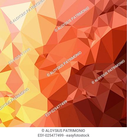 Low polygon style illustration of a cordovan brown abstract geometric background