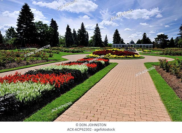 Flower beds in the Niagara Botanical Garden- Rose Garden area