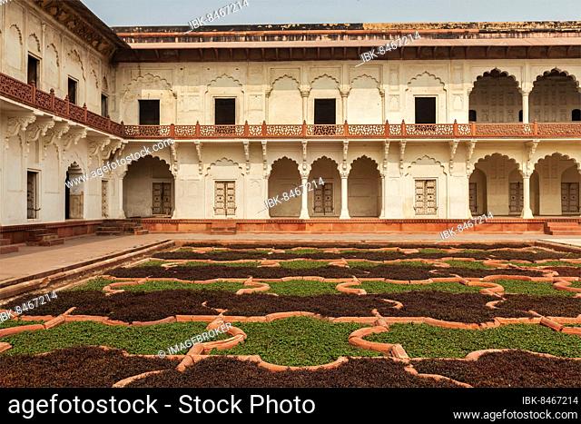 Courtyard of Agra fort. Agra, Uttar Pradesh, India, Asia