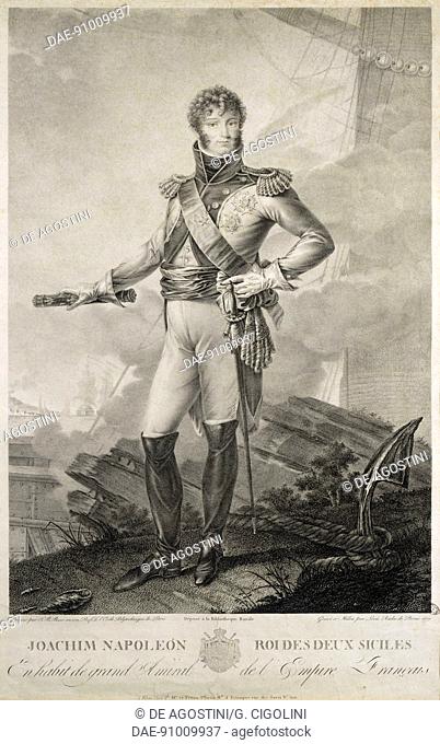Joachim Murat (1767-1815), King of the Two Sicilies, engraving, 19th century. Milan, Civico Museo del Risorgimento (History Museum)