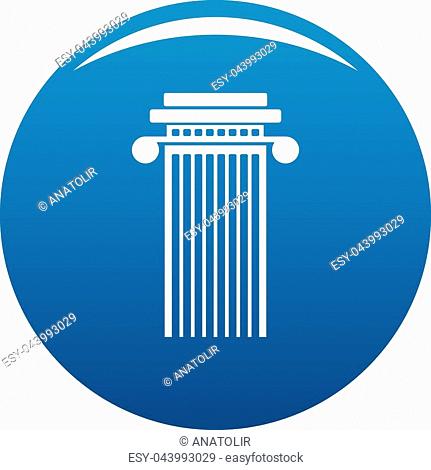 Cylindrical column icon vector blue circle isolated on white background