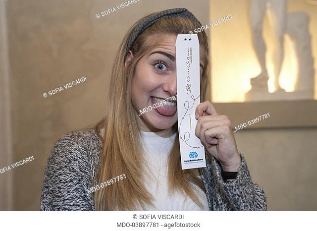 The youtuber Sofia Viscardi, interviewed by the editor in chief of Grazia Silvia Grilli, to present her book Succede - event held by Panorama d'Italia
