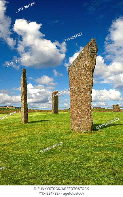 Neolithic Standing Stones of Stenness, Isle of Orkney, Scotland