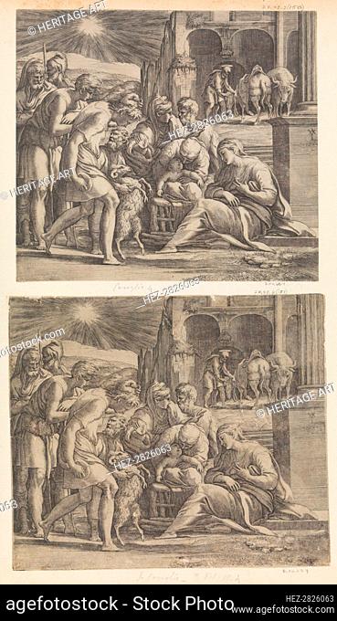 The Adoration of the Shepherds. Creator: Giovanni Jacopo Caraglio