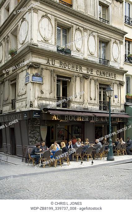 Au Rocher du Cancale Cafe restaurant, Rue Montorgueil, Paris, France