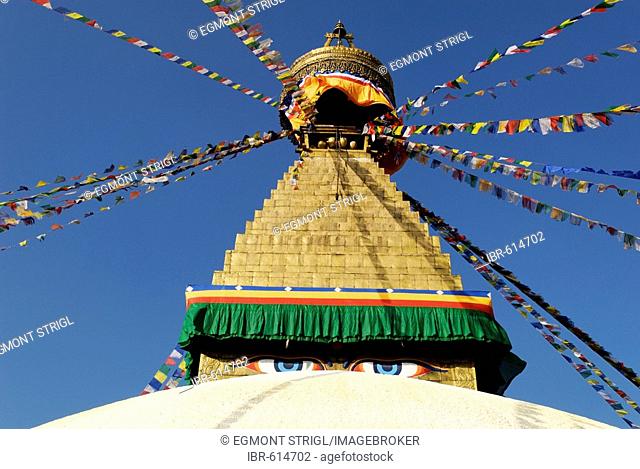 Buddhist stupa of Bodhnath (Boudha), Kathmandu, Nepal