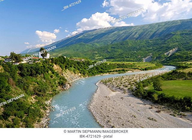 River Vjosa, village Piskovë, Gjirokastra district, Gjirokastër, Albania