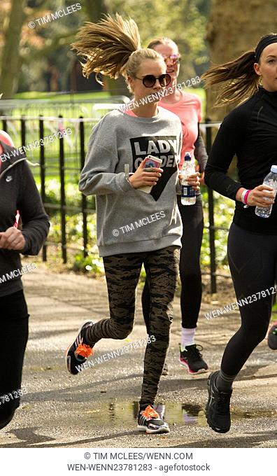 Celebrities take part in Lady Garden 5K Fun Run in aid of Silent No More Gynaecological Cancer Fund in Battersea Park Featuring: Cara Delevingne Where: London