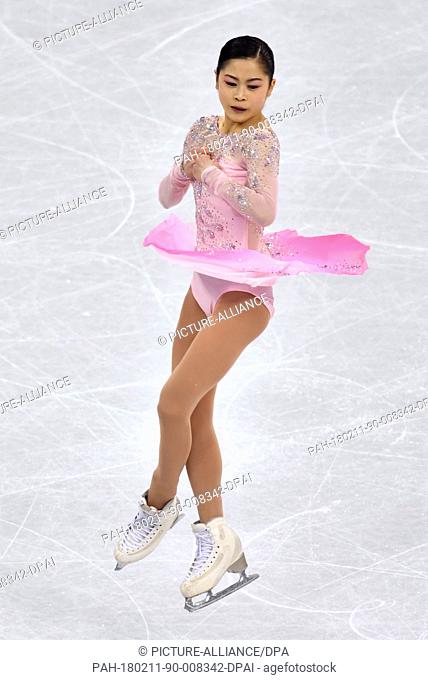 Satoko Miyahara of Japan in action during the Olympic women's single short programme in the Gangneung Ice Arena in Gangneung, South Korea, 11 February 2018