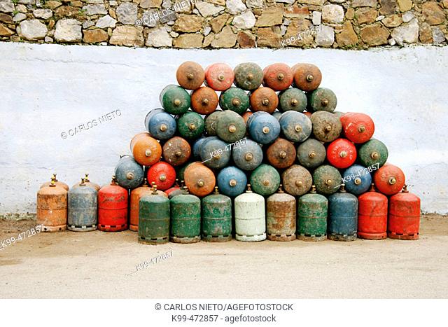 Butane bottles. Chefchaouen, Morocco