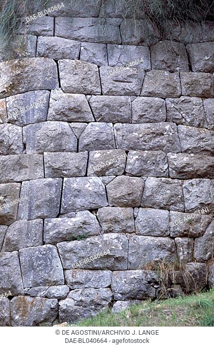 Walls of the ancient town of Asine, Nafplio, Greece, Mycenaean civilisation