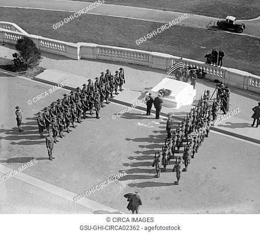 Military Formation at Tomb of Unknown Soldier, Arlington National Cemetery, Arlington, Virginia, USA, National Photo Company, October 1922