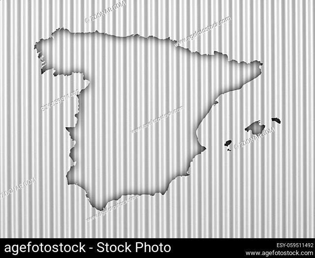 Karte von Spanien auf Wellblech - Map of Spain on corrugated iron