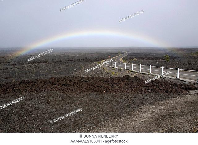 Rainbow along Chain of Craters Road, Hawaii Volcanoes National Park, Hawaii, USA, January 2009