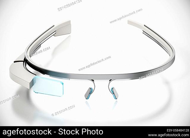 Generic wearable augmented reality smart glasses isolated on white background. 3D illustration