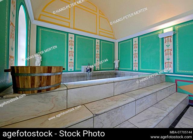 Bathroom in the Roman Villa Borg in the district Borg, Perl, Saarland, Germany