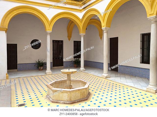 Courtyard inside the Alcazar of Seville