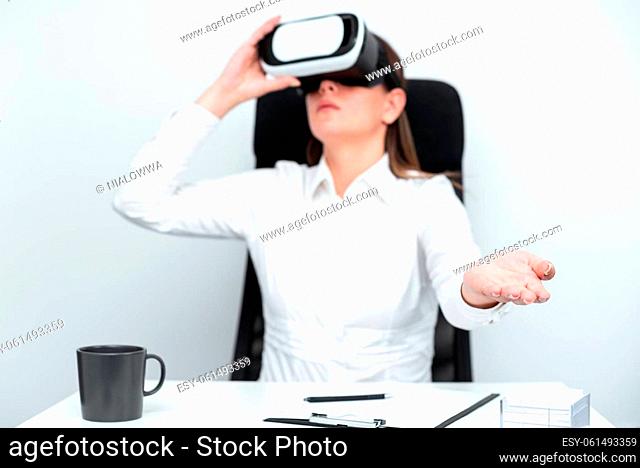 Woman Learning Professional Skill Through Virtual Reality Simulator