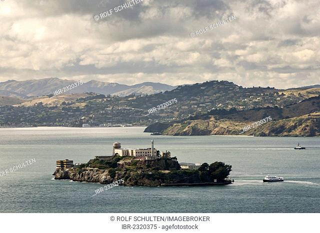 The former prison island of Alcatraz in San Francisco Bay, San Francisco, California, USA, North America