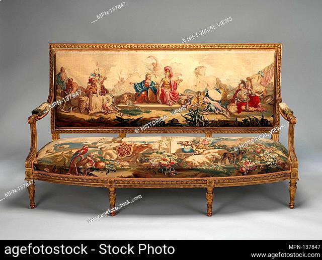 America. Factory: Tapestry upholstery by Beauvais; Maker: Workshop of de Menou (French, active 1780-93); Artist: After a composition by Jean Jacques François Le...