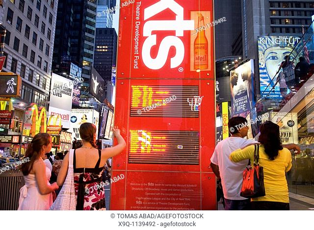 TKTS ticket booth sells Broadway and off-Broadway shows at discounted prices, Times Square, New York City