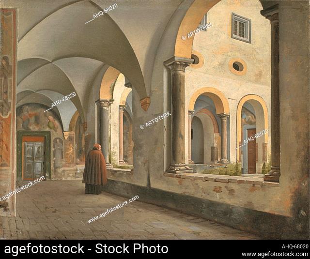 Artist: Eckersberg, Christoffer Wilhelm, 1783-1853 Title: The Cloisters of the Franciscan Monastery Santa Maria in Aracoeli in Rome