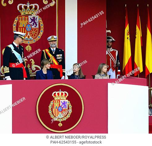 Madrid, 12-10-2015 HM King Felipe, HM Queen Letizia, Princess Leonor and Princess Sofia HM King Felipe, HM Queen Letizia, Princess Leonor