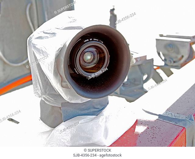 Remote Control Camera Closest to Rocket Test Shows Sandblasting from Exhaust