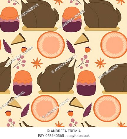 Thanks giving elements in a seamless pattern design