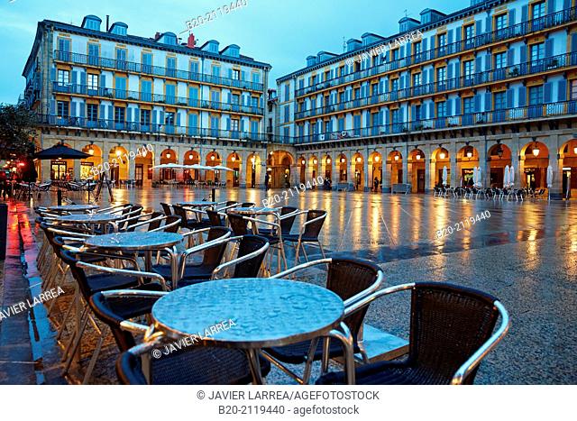 Plaza de la Constitución square. Donostia. San Sebastian. Gipuzkoa. Basque Country. Spain
