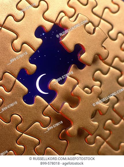 Night Sky & Gold Jigsaw Pieces