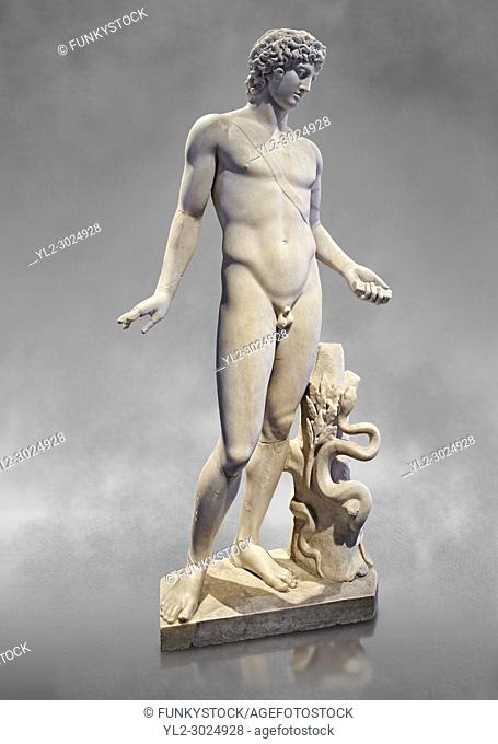 Roman statue of Apollo. known as the Chigi Apollo, mid 2nd cent. AD from the Imperial Villa, Rome. As suggested by the quiver strap slung across the body