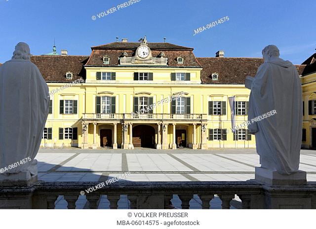 Castle square with the blue court, Austria, Lower Austria, Viennese wood, Laxenburg