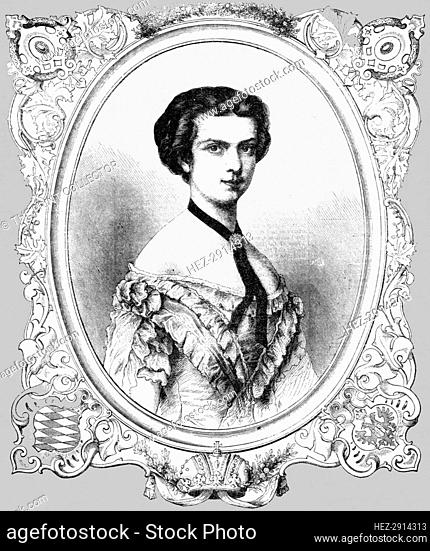 'Elizabeth Amelia Eugenia, Empress of Austria', 1854. Creator: Unknown