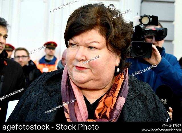 Minister of Health, Social Affairs, Asylum Policy and Migration Maggie De Block pictured at a meeting of the consultative committee with ministers of the...