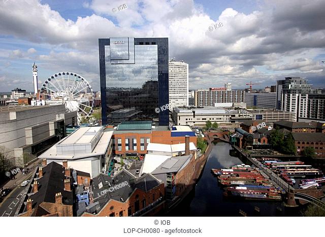 England, West Midlands, Birmingham, View from over Broad Street
