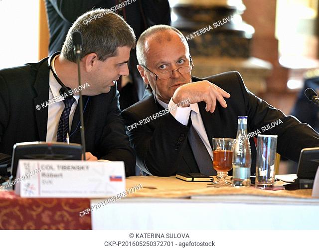 Slovak defence minister Peter Gajdos attends the meeting of Visegrad Four (V4) countries' defence ministers in Liblice, Czech Republic, May 25, 2016