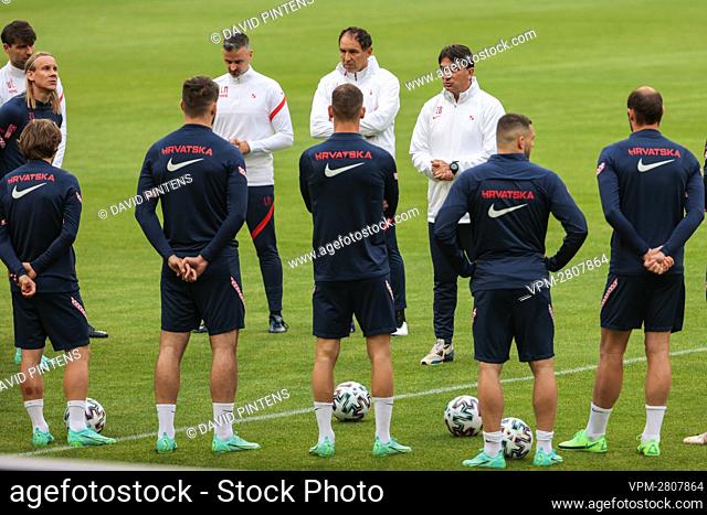 Croatia's players pictured during a training session of the national soccer team of Croatia, on Saturday 05 June 2021 in Brussels