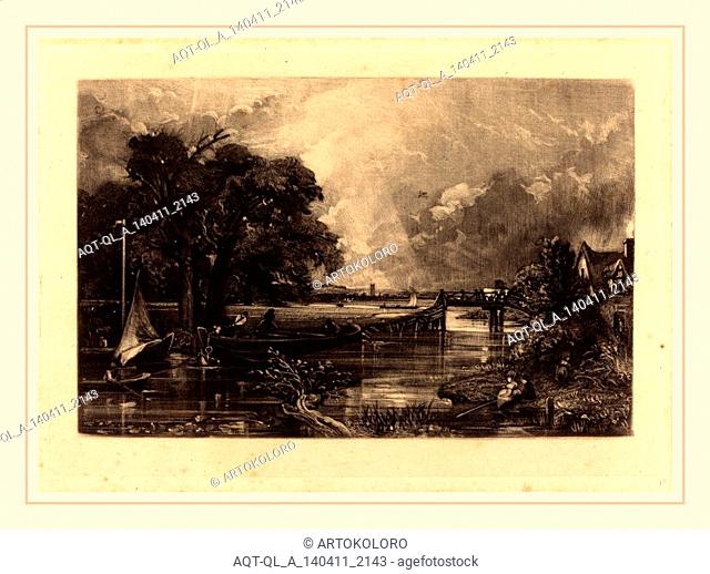 David Lucas after John Constable, British (1802-1881), River Stour, in or after 1830, mezzotint [progress proof]