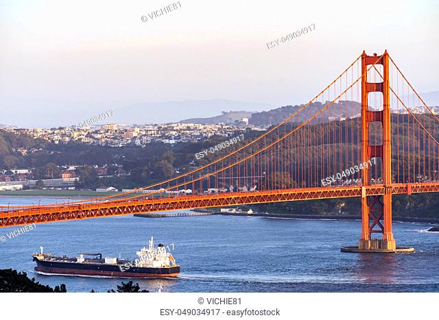 Golden Gate bridge in San Francisco California USA West Coast of Pacific Ocean