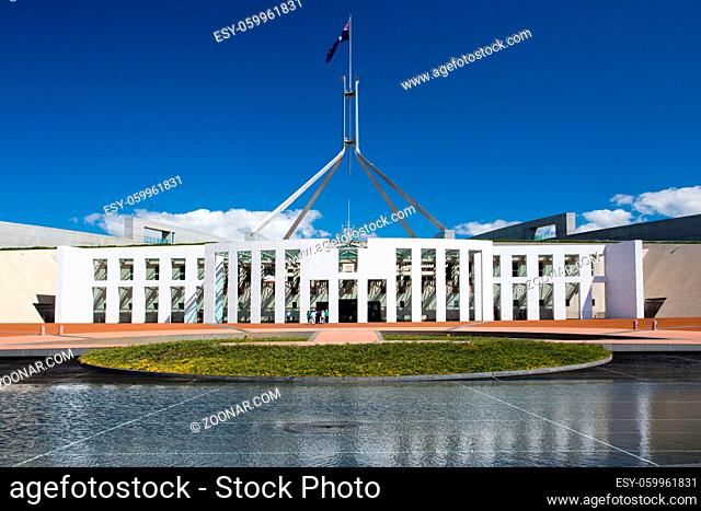 The stunning architecture of the Parliament of Australia in Canberra, Australian Capital Territory, Australia