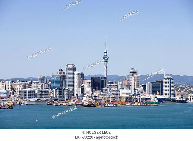 Auckland Skyline, View from Mt. Victoria, Devonport, Auckland, North Island, New Zealand