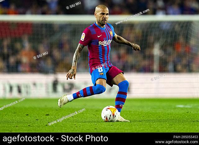 Dani Alves (FC Barcelona) in action during La Liga football match between FC Barcelona and RCD Mallorca, at Camp Nou Stadium in Barcelona, Spain, on May 1, 2022