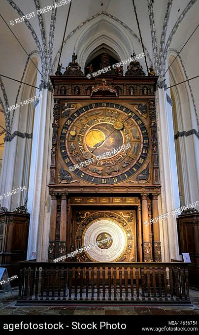 Astronomical clock, Marienkirche, Rostock, Mecklenburg-Vorpommern, Germany