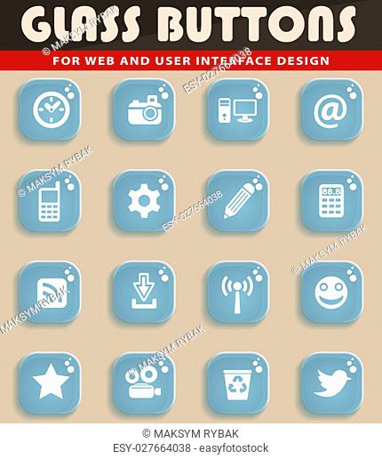 social media web icons for user interface design