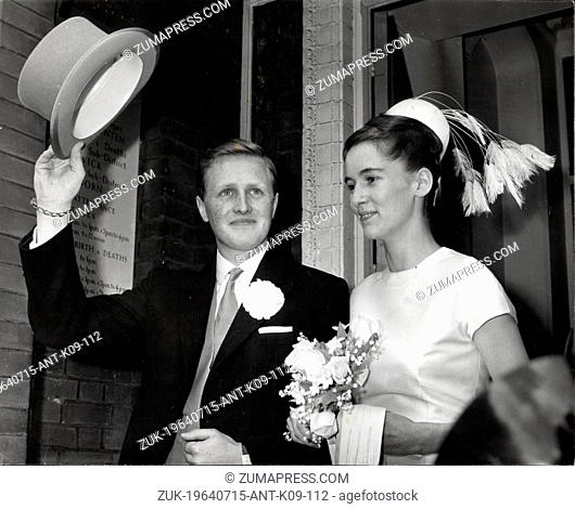 July 15, 1964 - London, England, U.K. - WINSTON SPENCER-CHURCHILL, grandson of Sir Winston Churchill the famous former prime minister after the ceremony to wed...